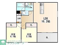 フォルモサ高砂 2LDKの間取図画像