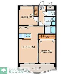 レフティヒルズ奈多 2LDKの間取図画像