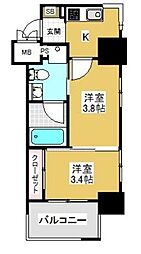 ルネッサンス21薬院サウス 2Kの間取図画像