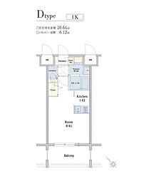 エンクレスト博多駅南SHARE 1Kの間取図画像