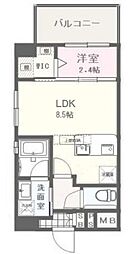 ヴィラージュ県庁前参番館 1LDKの間取図画像