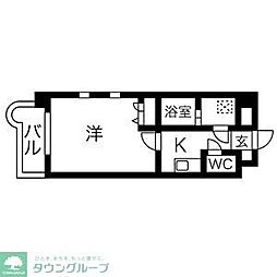 ビエラコート大橋 1Kの間取図画像