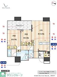 アイランドシティオーシャン&フォレストタワーレジデンスウエスト棟 2LDKの間取図画像