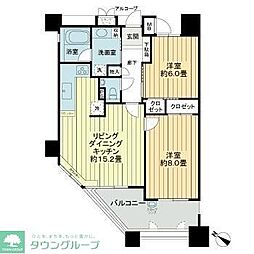 グランド・サンリヤン大濠公園パークビュー 2LDKの間取図画像