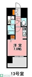 デュ・レジア博多レジデンス ワンルームの間取図画像