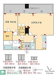 百道タワー 1LDKの間取図画像