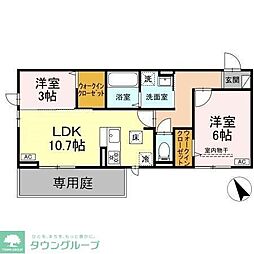 トリシア野多目I I 2LDKの間取図画像