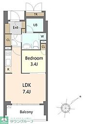 パークレジデンシャル博多 1LDKの間取図画像