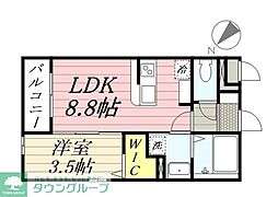 福岡市南区大橋3丁目マンション 1LDKの間取図画像