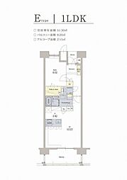 モントーレ香椎浜サーフタワーイーストウィング 1LDKの間取図画像