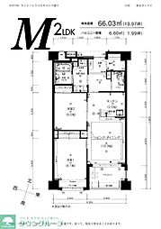 モントーレラコルタユニバ通り 2LDKの間取図画像