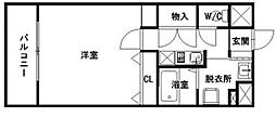 リンデン東薬院 1Kの間取図画像