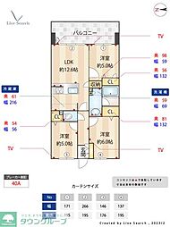 グランフォーレ大橋駅前レジデンス 3LDKの間取図画像