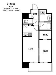 THE天神シティ 1LDKの間取図画像