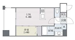 ラクラス博多 1LDKの間取図画像