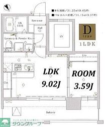 ラファセルフィーナ天神 1LDKの間取図画像