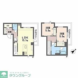 シャーメゾンハマヴィラガーデン警固 2LDKの間取図画像