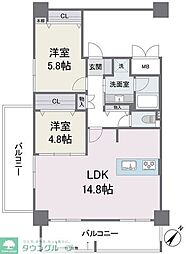 アビターレ薬院南 2LDKの間取図画像