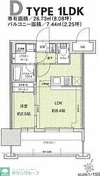 ドゥーエ赤坂 1LDKの間取図画像