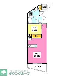 福岡市中央区黒門マンション 1LDKの間取図画像