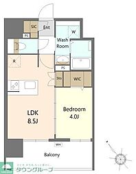 S-RESIDENCE博多駅東awesome 1LDKの間取図画像