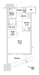 エンクレスト天神シティ 1Kの間取図画像