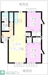 もくせい館 2LDKの間取図画像