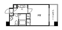サヴォイ天神クォーター 1Kの間取図画像