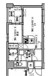 リアンシエルブルー香椎宮前 1LDKの間取図画像
