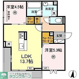D-residence諸岡 2LDKの間取図画像