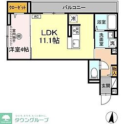 D-residence諸岡 1LDKの間取図画像
