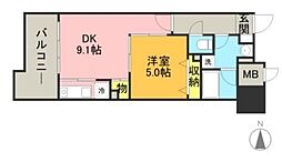 キルンズ博多駅南 1DKの間取図画像
