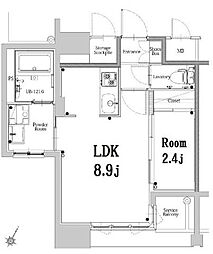 エンクレスト博多GATE 1LDKの間取図画像
