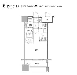 エンクレスト博多スタイル ワンルームの間取図画像