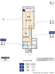 エンクレスト天神WING 1DKの間取図画像