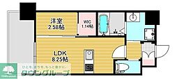 リファレンス竹下駅前 1LDKの間取図画像