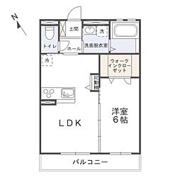 シオンハイム 1LDKの間取図画像