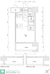 エンクレスト博多駅南FIT ワンルームの間取図画像