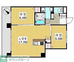 ボヌール博多 2LDKの間取図画像