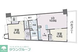 アイランドシティインフィニガーデンE棟 2LDKの間取図画像
