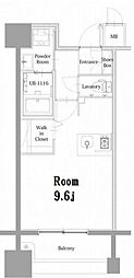 エンクレスト呉服町 ワンルームの間取図画像
