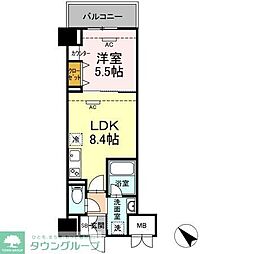 エルグランド箱崎 1LDKの間取図画像