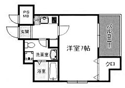アイ・セレブ大博通り 1Kの間取図画像