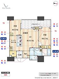 アイランドシティオーシャン&フォレストタワーレジデンスウエスト棟 2LDKの間取図画像