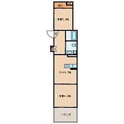 PARKSIDEGARDEN 2DKの間取図画像