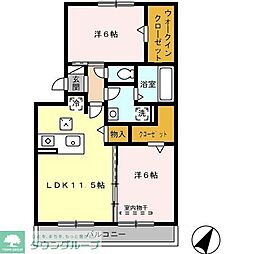 ヴィル・アクシス 2LDKの間取図画像