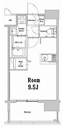 エンクレストベイ天神EAST ワンルームの間取図画像