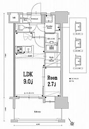 エンクレスト空港通り 1LDKの間取図画像