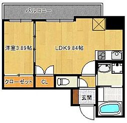 グランパーク県庁前 1LDKの間取図画像