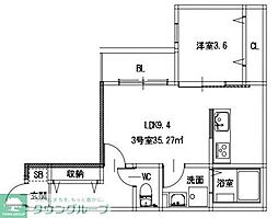 福岡市南区横手南町アパート 1DKの間取図画像